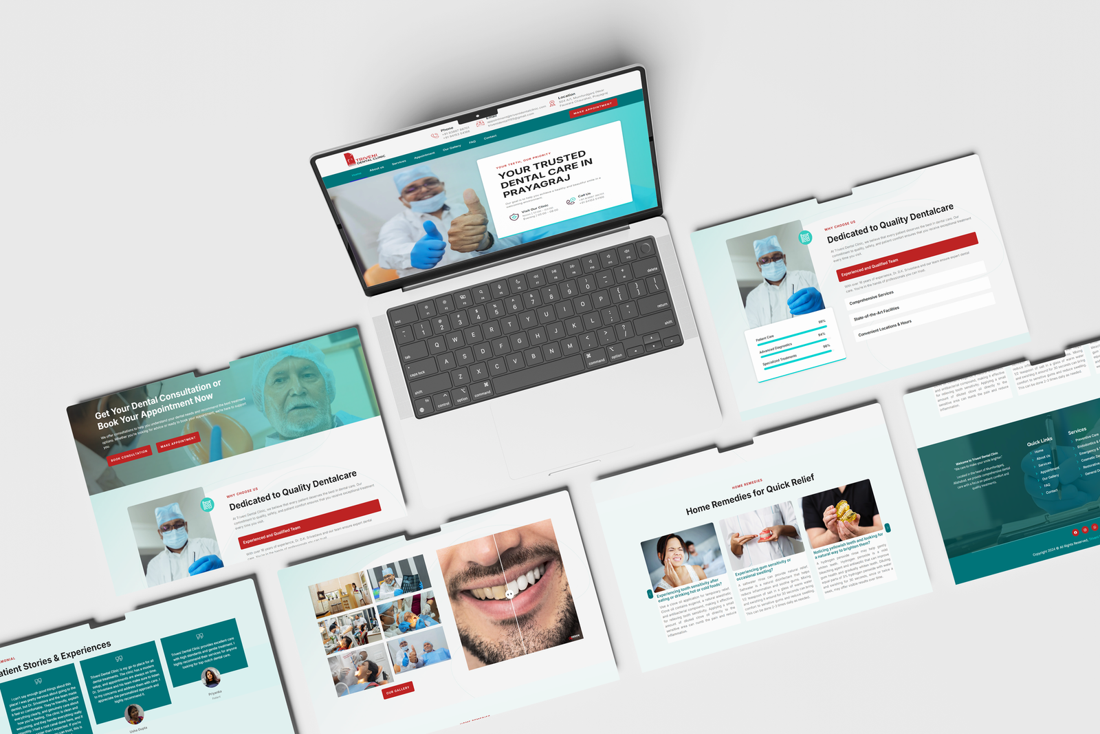 TRIVENI DENTAL CLINIC WEBSITE UI